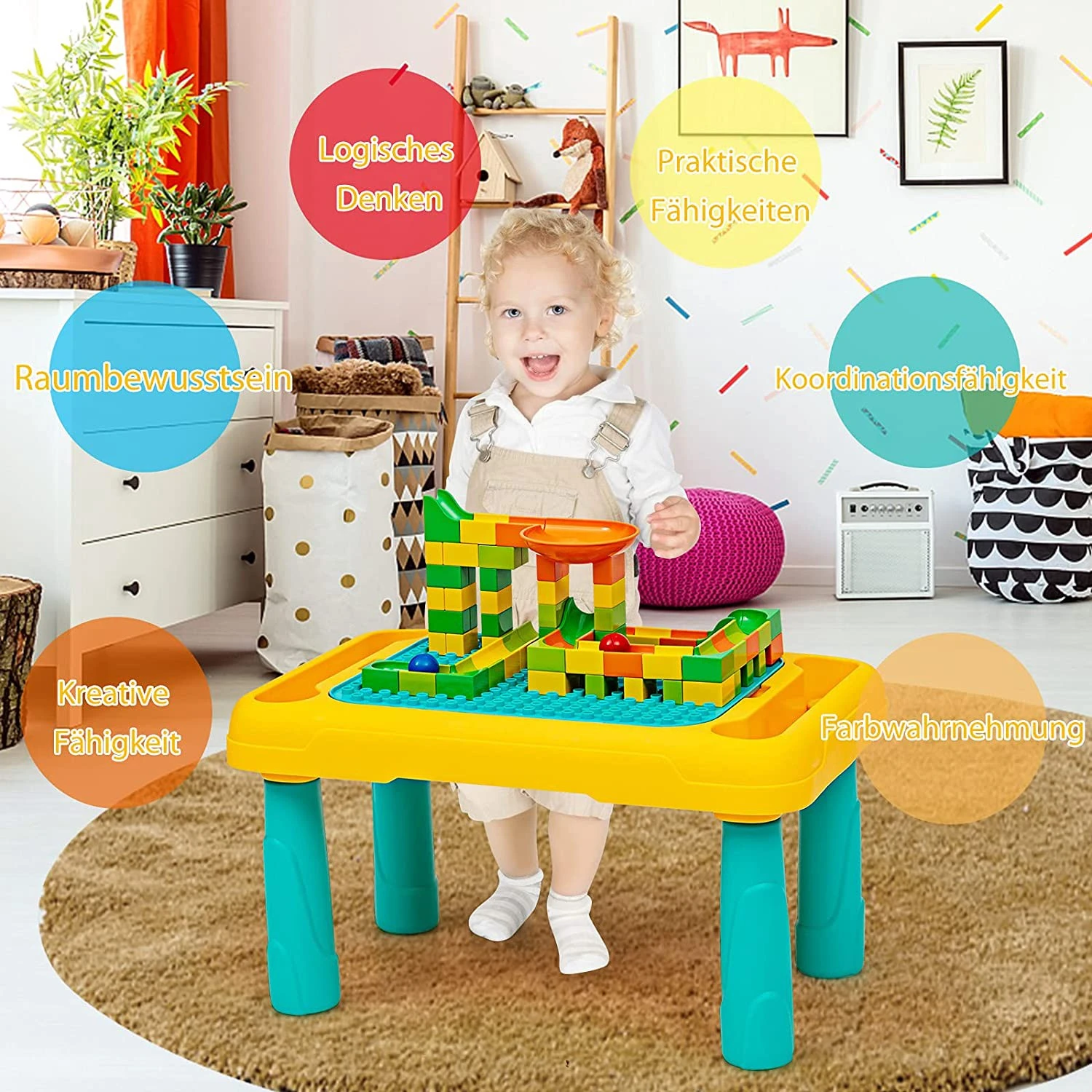 Costway 2 in 1 Kinder Spieltisch – Bild 3