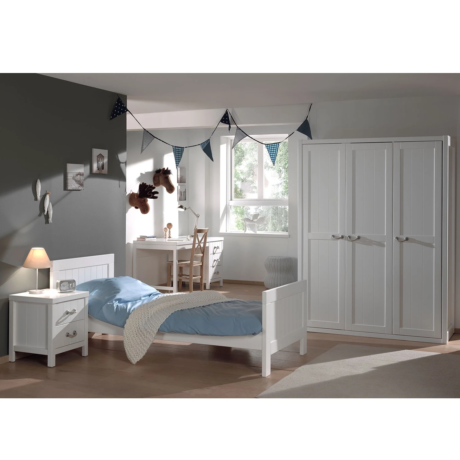 Vipack Jugendzimmerkombi Lewis IV (4-teilig) - Weiß