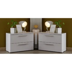 LC Spa Nachtkommodenset Enjoy (2-teilig) - Weiß / Grau