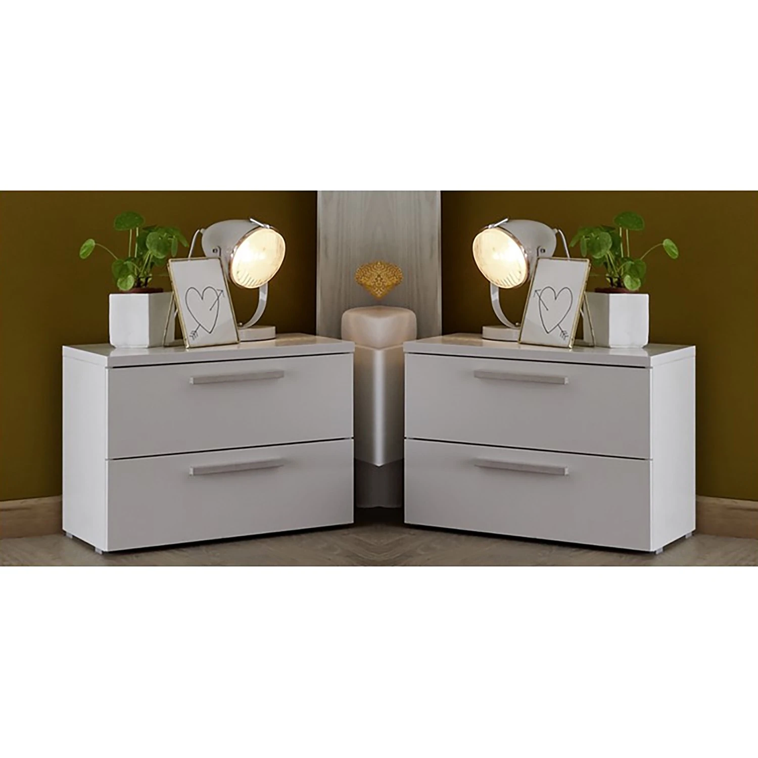 LC Spa Nachtkommodenset Enjoy (2-teilig) - Weiß / Grau