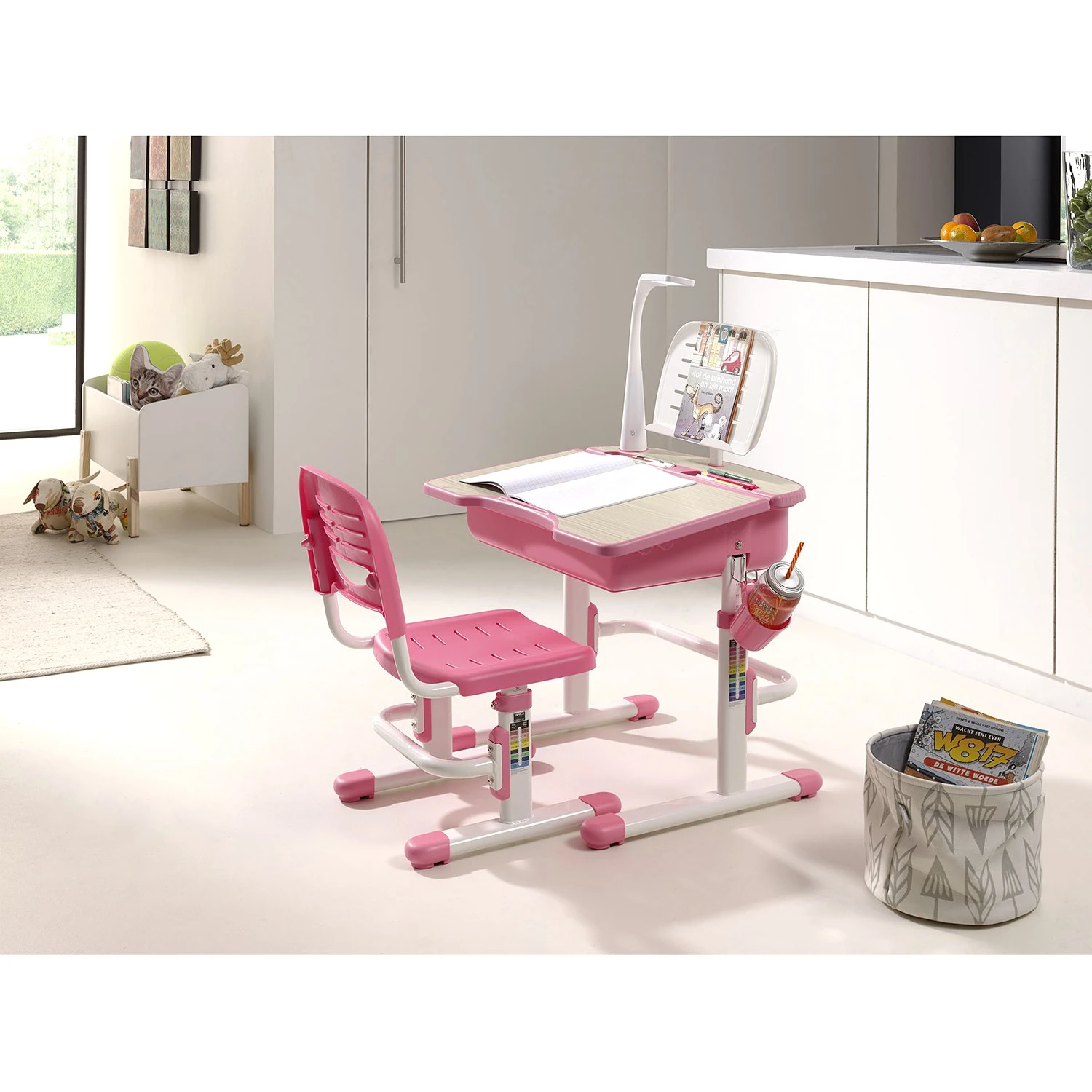 Vipack Kinderschreibtisch Comfortline I - Weiß / Rosa – Bild 2