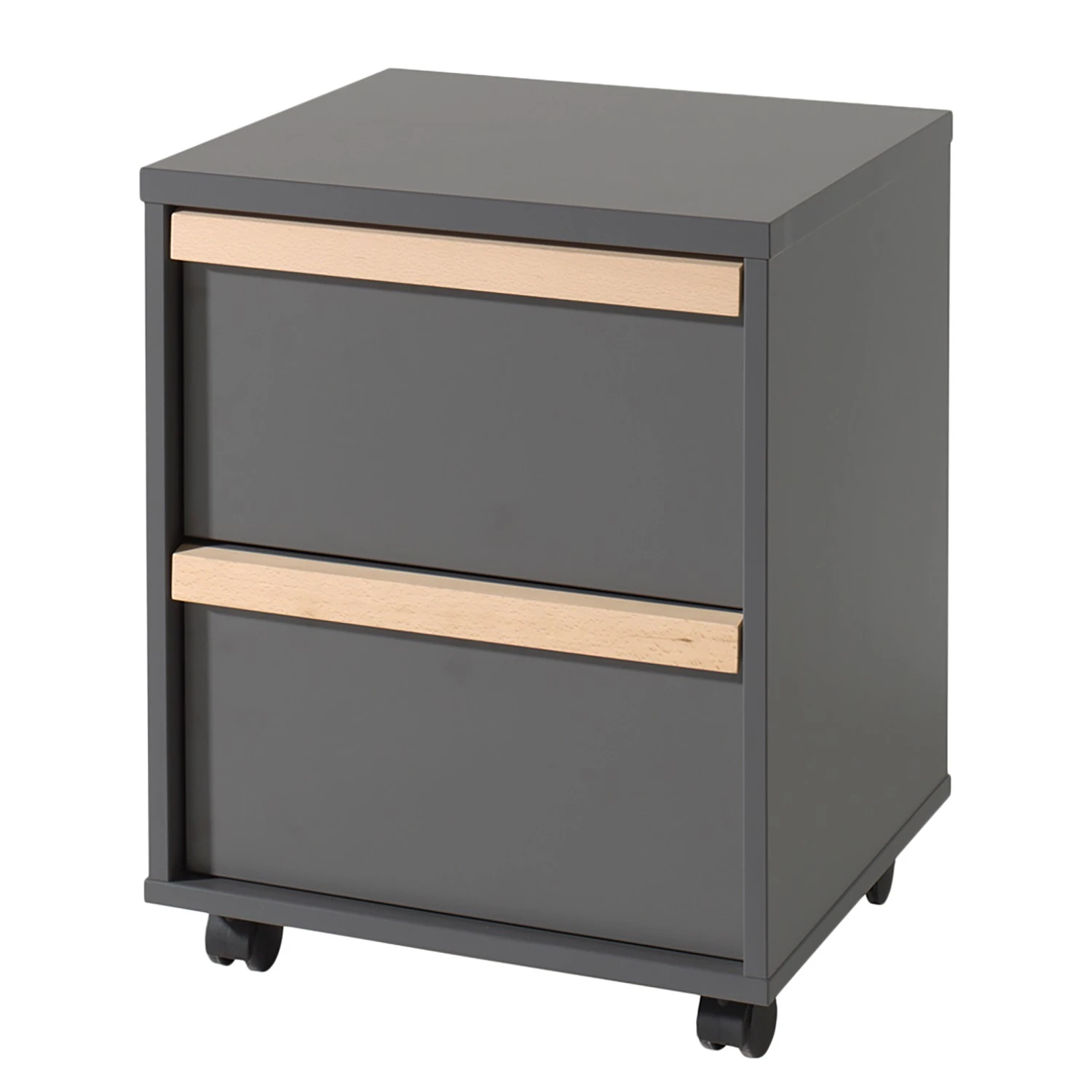 Vipack Rollcontainer London - Anthrazit / Buche