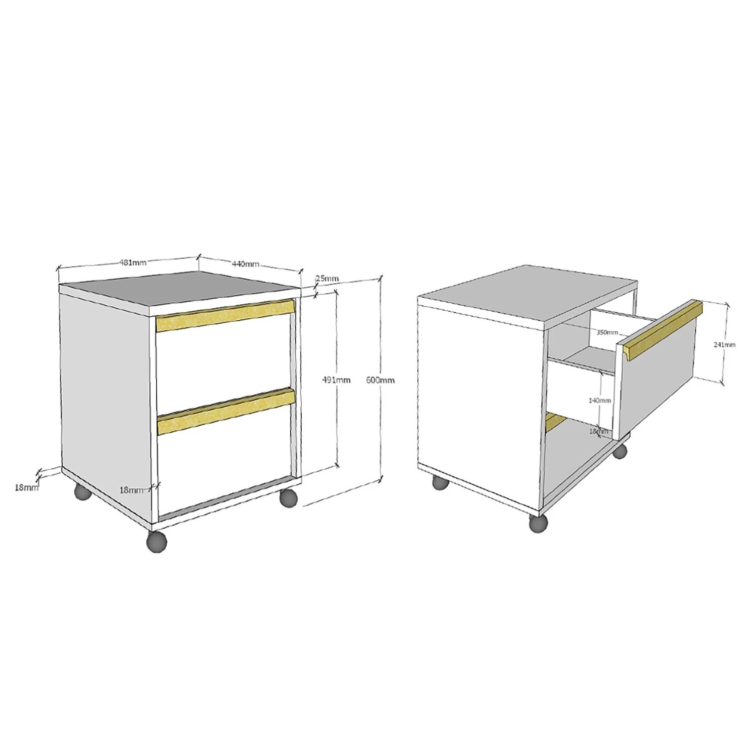 Vipack Rollcontainer London - Anthrazit / Buche – Bild 3