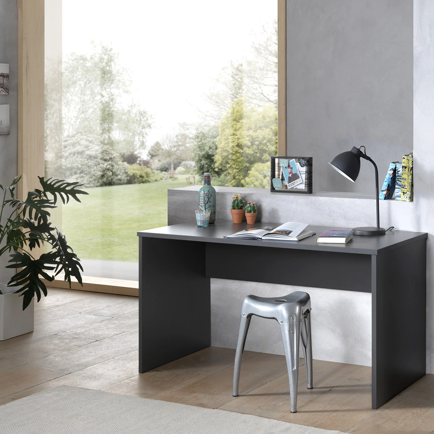 Vipack Schreibtisch London - Anthrazit / Buche – Bild 2