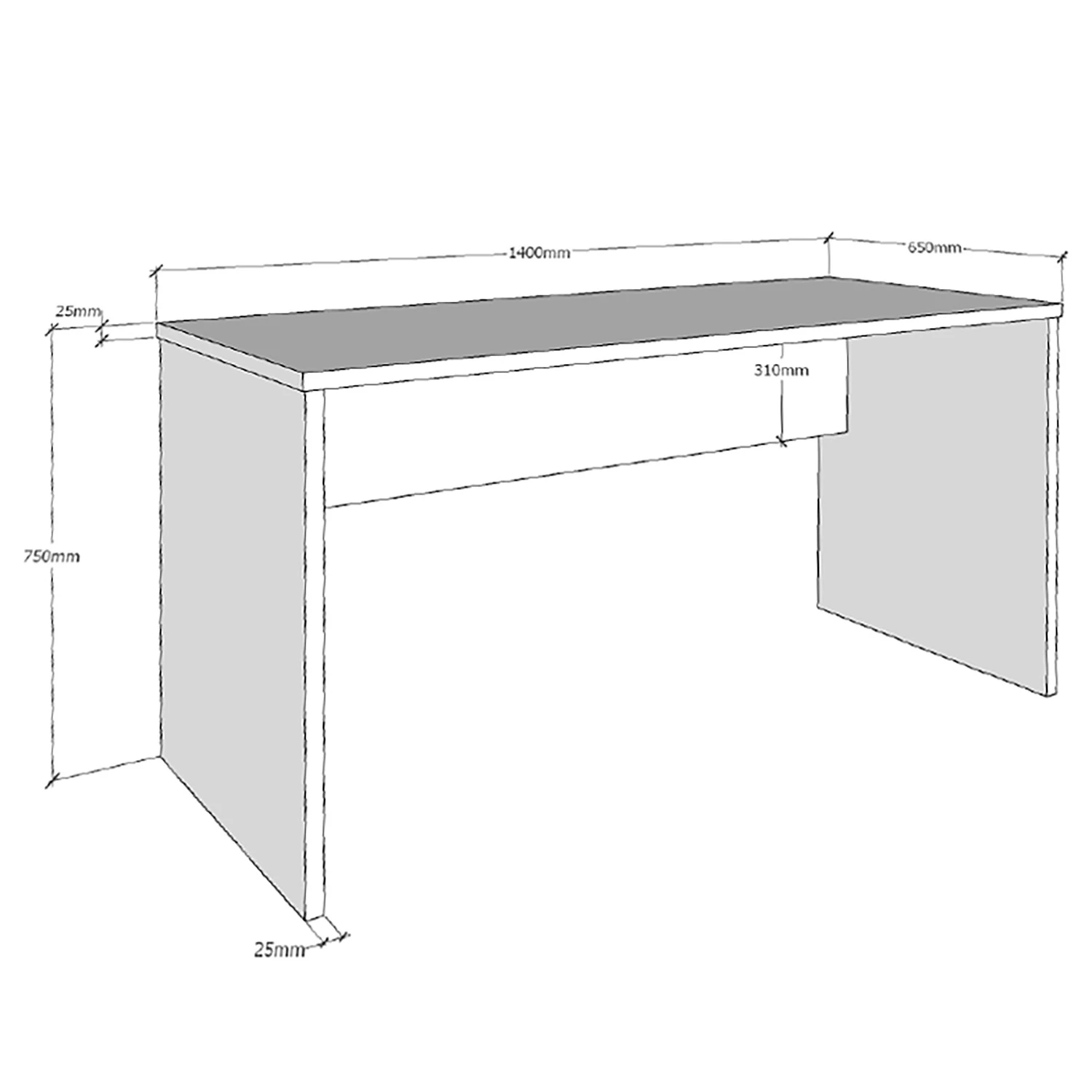Vipack Schreibtisch London - Anthrazit / Buche – Bild 3