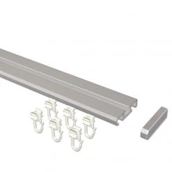 Flairdeco Kombischiene Husby 1-2-läufig - Aluminium - Silbergrau - Breite: 240 cm