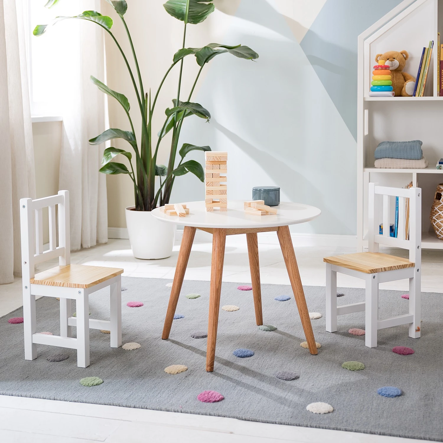 Mørteens Little Homies Kindertisch Lindholm I - Matt Weiß / Eiche – Bild 2