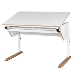 TiSsi Schreibtisch Jonas - Weiß / Eiche Dekor