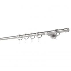 Mydeco Gardinenstange auf Maß Cap I (1-läufig) - Aluminium - Edelstahl - Breite: 330 cm