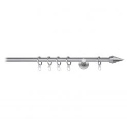 Mydeco Gardinenstange auf Maß Point I(1-läufig) - Aluminium - Edelstahl - Breite: 150 cm