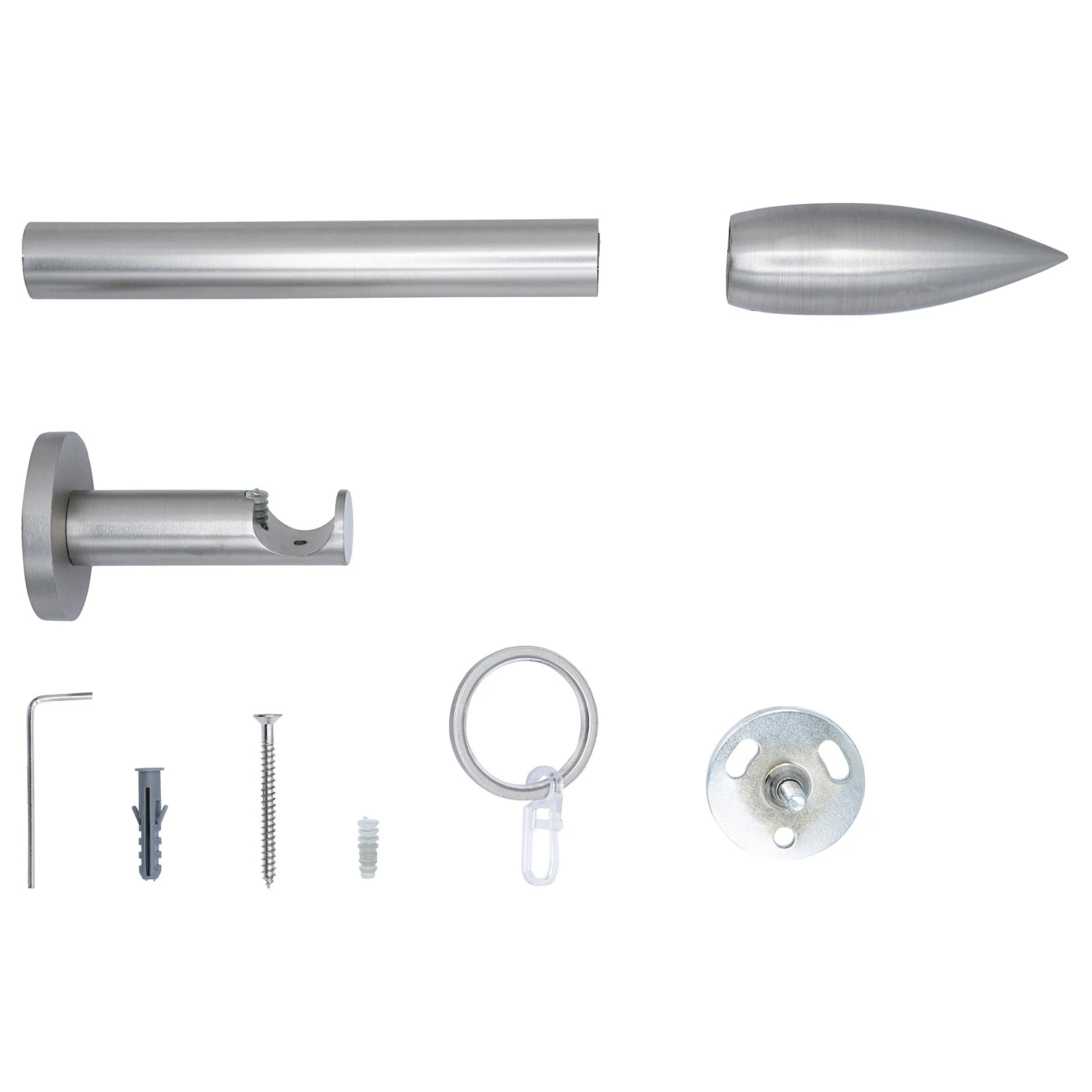 Mydeco Gardinenstange auf Maß Cardo(1-läufig) - Aluminium - Edelstahl-Optik - Breite: 140 cm – Bild 3