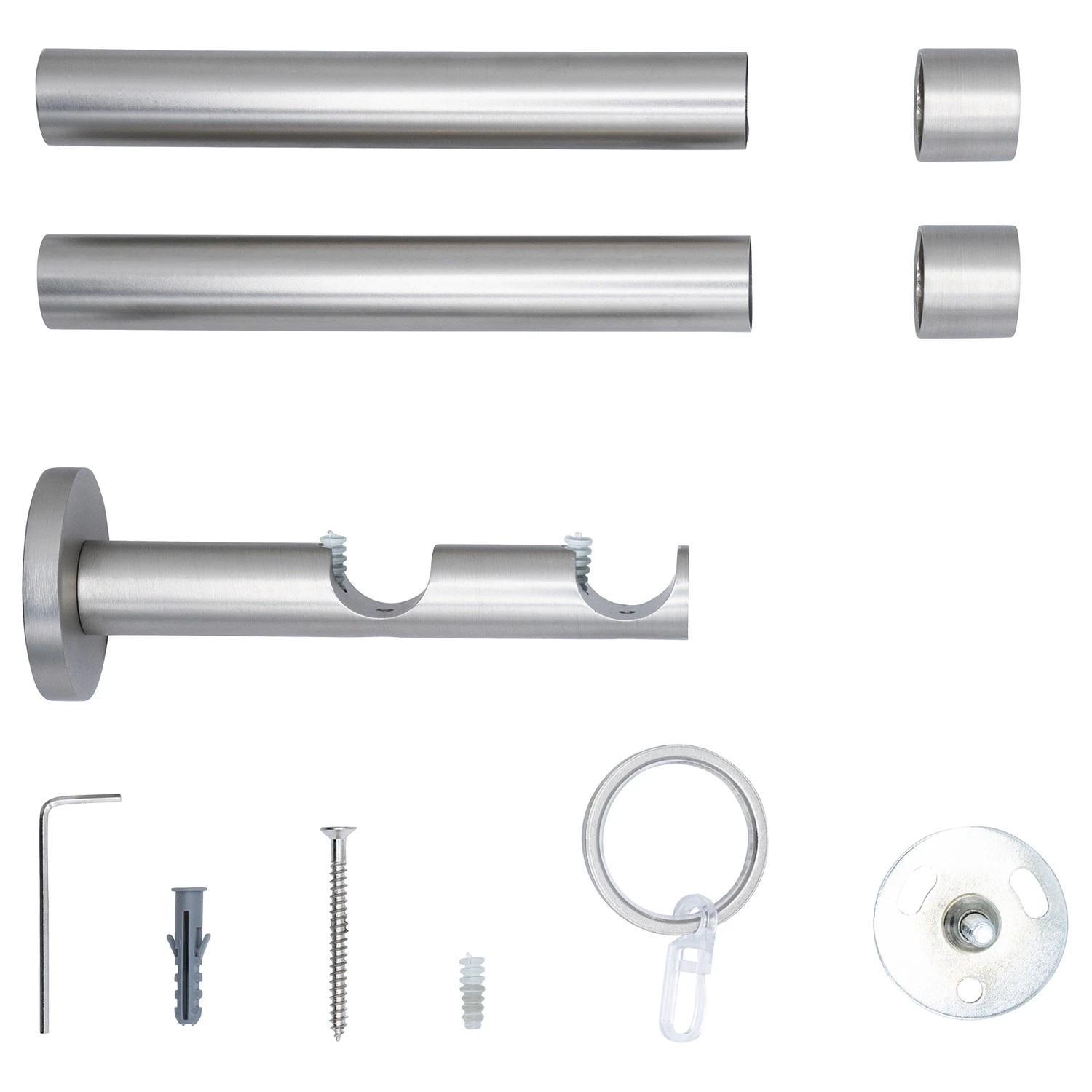 Mydeco Gardinenstange auf Maß Cap II (2-läufig) - Aluminium - Edelstahl - Breite: 300 cm – Bild 3