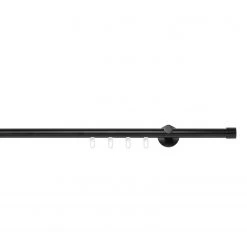 Mydeco Gardinenstange auf Maß Cap III(1-läufig) - Aluminium - Schwarz - Breite: 220 cm