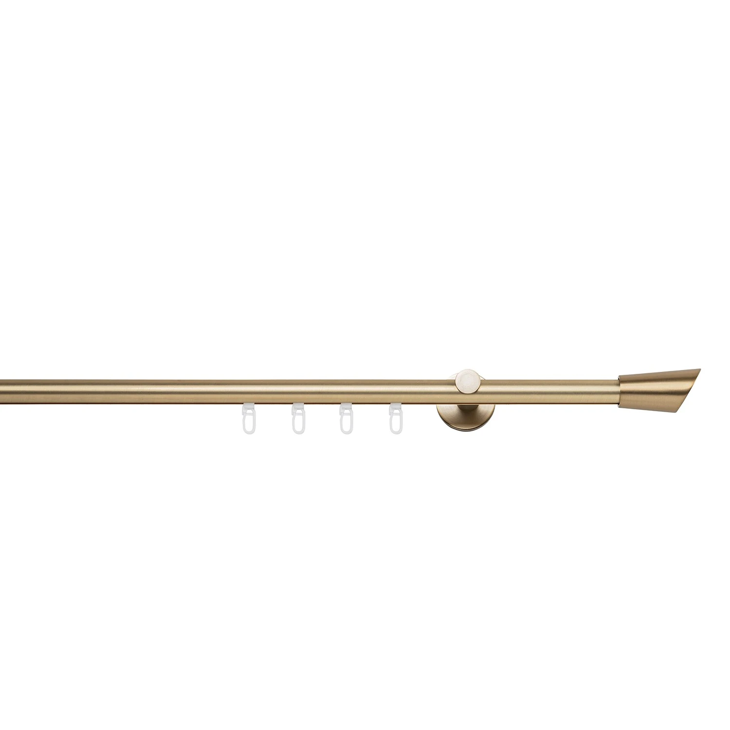 Mydeco Gardinenstange auf Maß Rag III(1-läufig) - Aluminium - Messing Matt - Breite: 290 cm