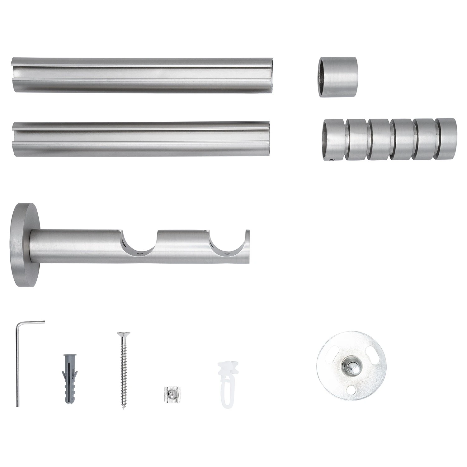 Mydeco Gardinenstange auf Maß Rillcube IV - Aluminium - Edelstahl-Optik - Breite: 170 cm – Bild 3