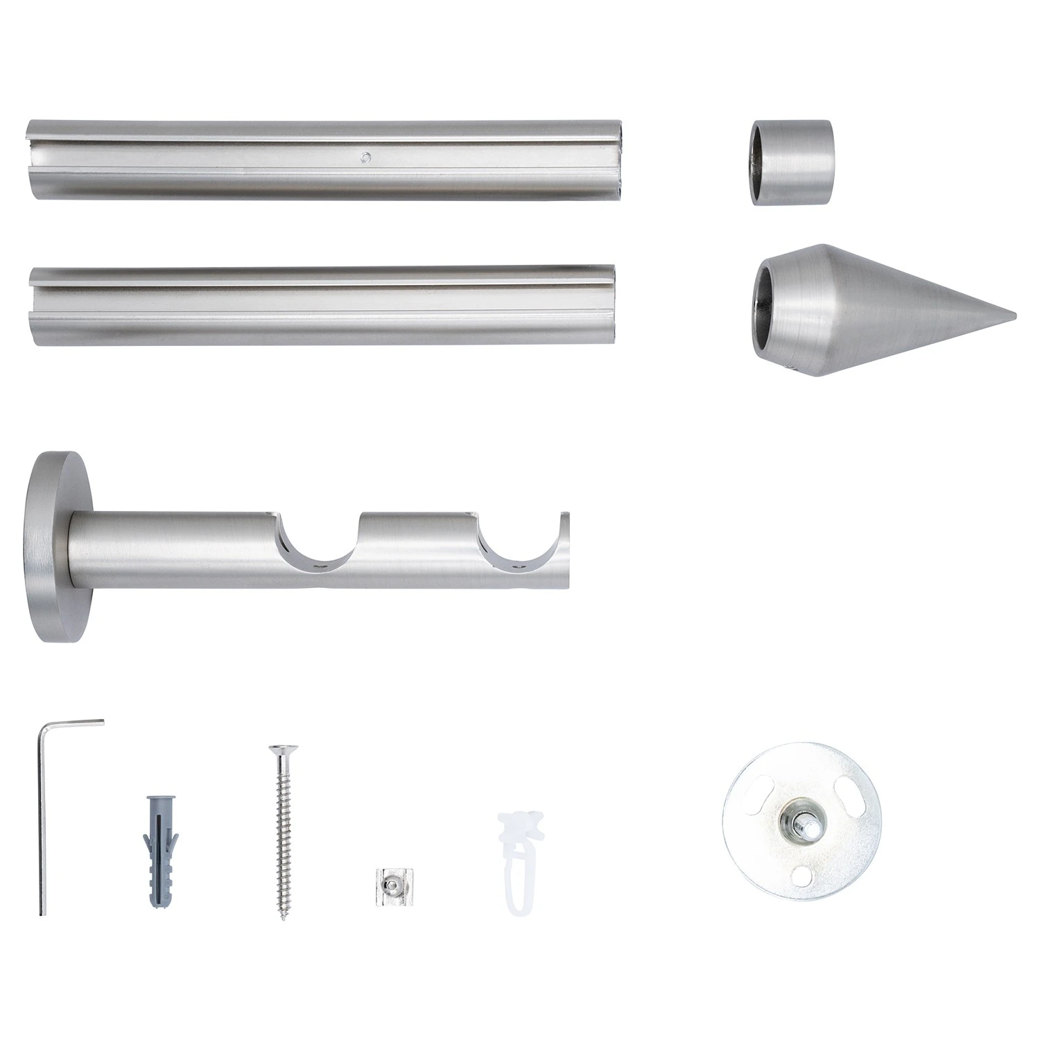 Mydeco Gardinenstange auf Maß Point IV(2-Lauf) - Aluminium - Edelstahl - Breite: 140 cm – Bild 3