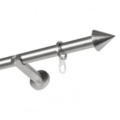 Mydeco 16mm Gardinenstange Cone - Zamak - Edelstahl-Optik - Breite: 160 cm