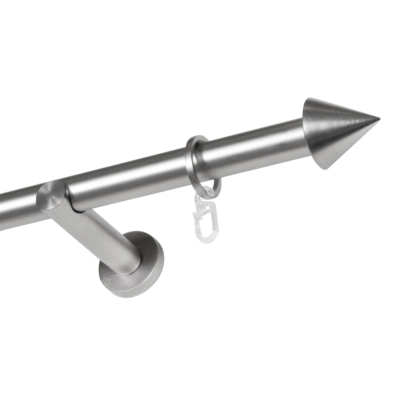 Mydeco 16mm Gardinenstange Cone - Zamak - Edelstahl-Optik - Breite: 160 cm