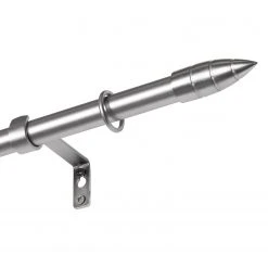 Mydeco 20mm Gardinenstange Habito-Rillcardo - Zamak - Edelstahl-Optik - Breite: 200 cm