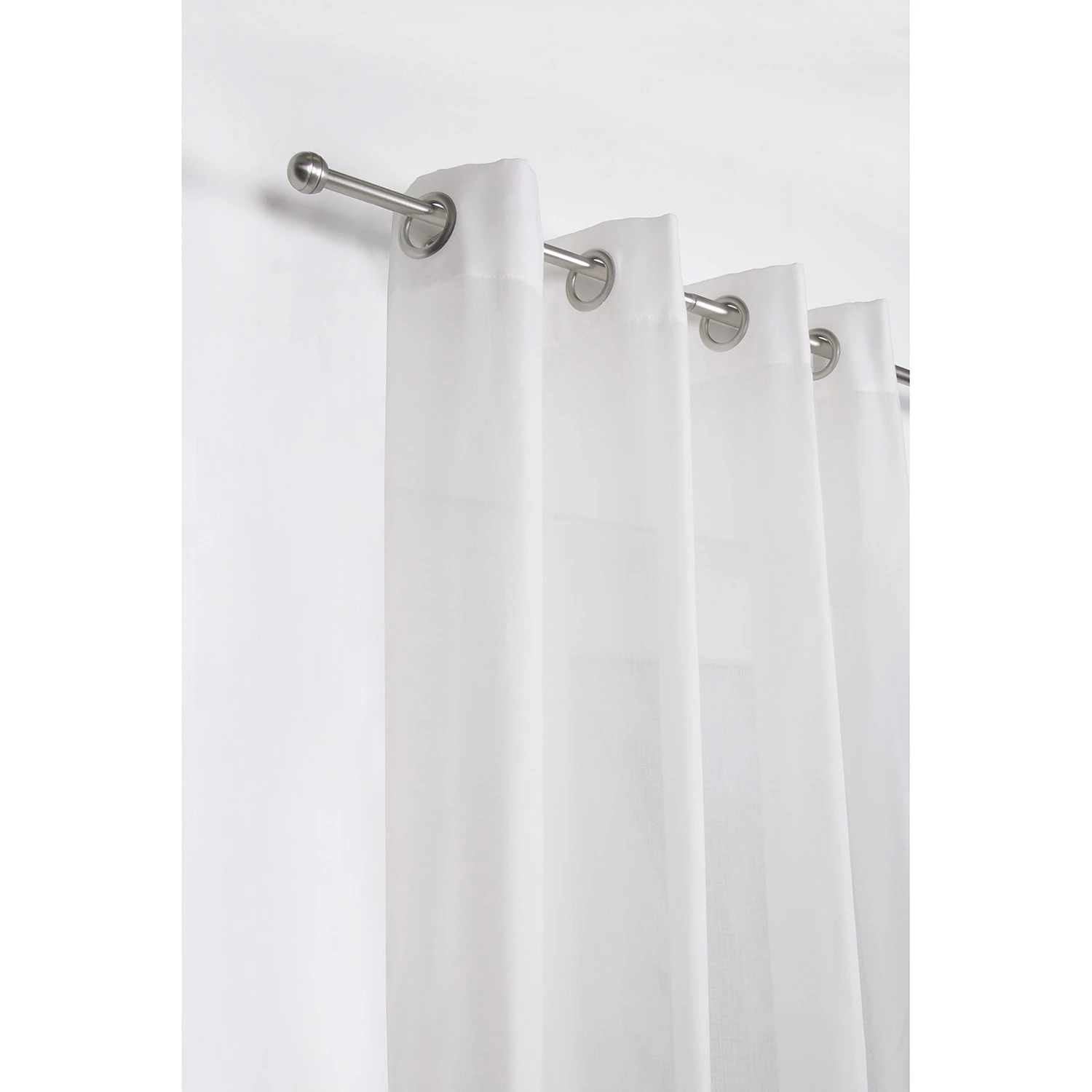 Mydeco Gardinenstange Habito/Rillball ausz. - Zamak - Edelstahl-Optik - Breite: 160 cm – Bild 2