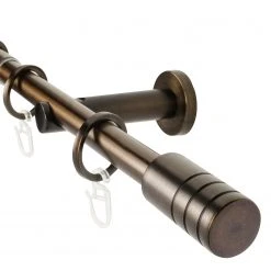 Mydeco Gardinenstange Rillcube ausziehbar - Zamak - Bronze - Breite: 160 cm