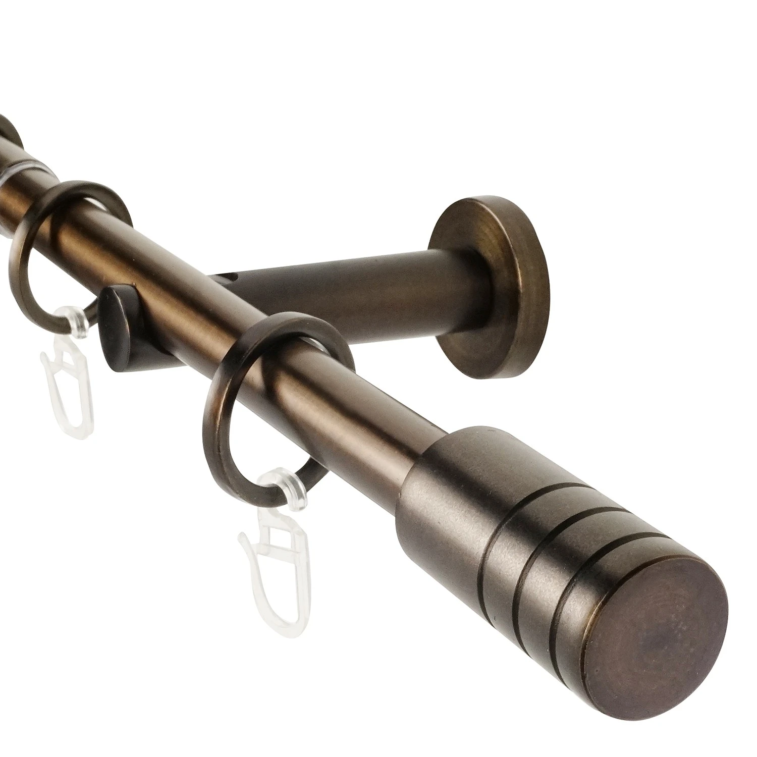 Mydeco Gardinenstange Rillcube ausziehbar - Zamak - Bronze - Breite: 160 cm