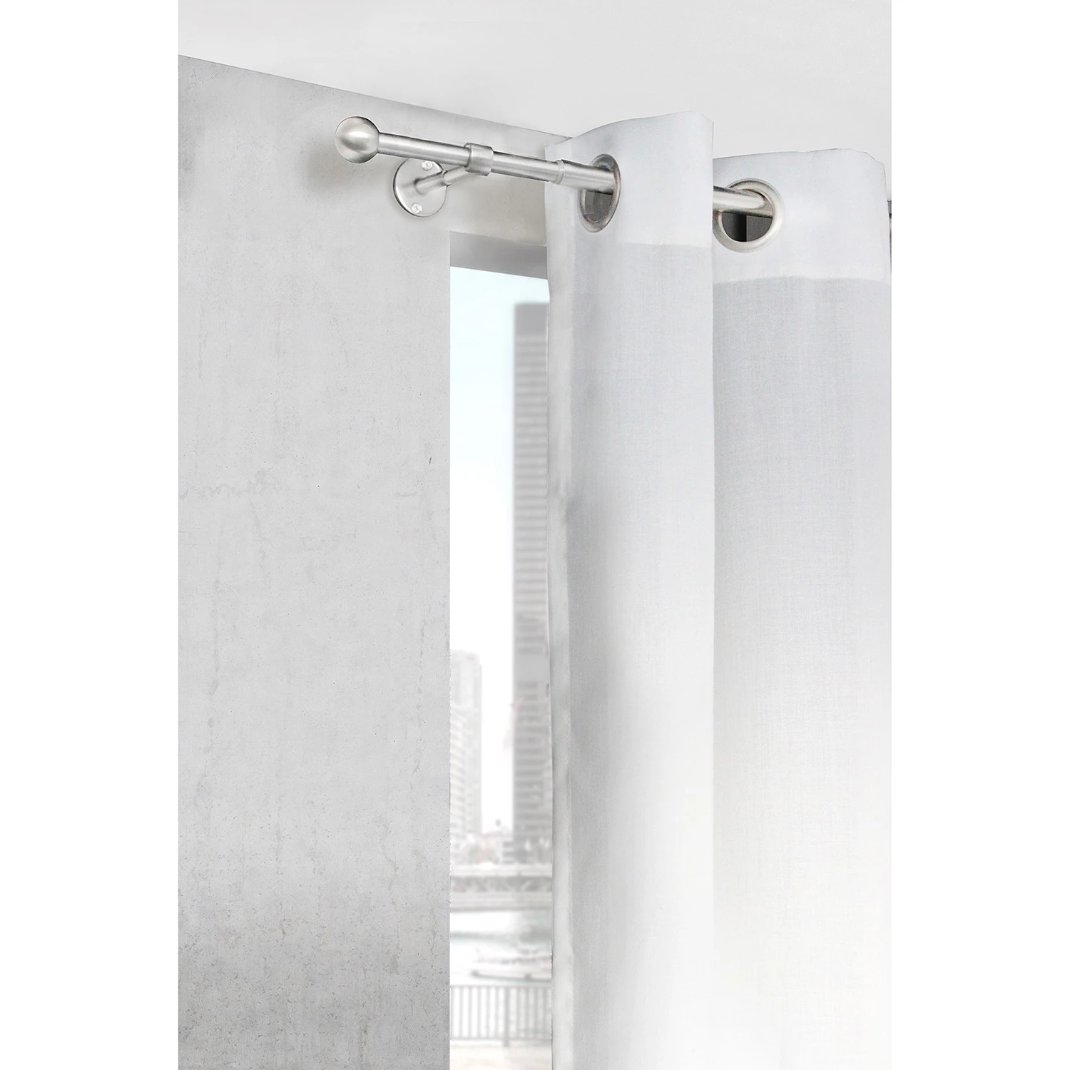 Mydeco Gardinenstange 2in1 ausziehbar - Zamak - Edelstahl-Optik - Breite: 120 cm – Bild 2