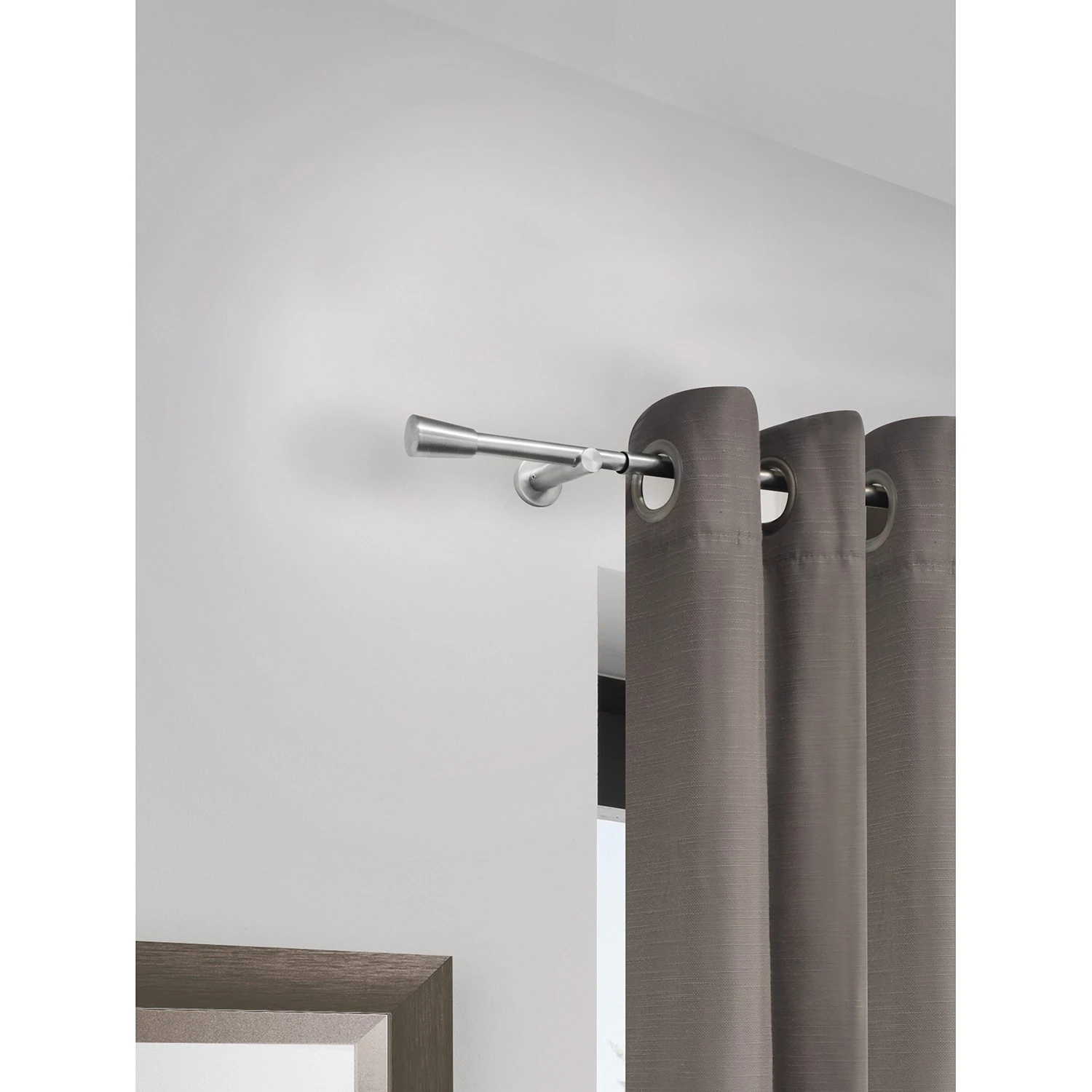 Mydeco 13/16mm Gardinenstange Mino ausziehbar - Zamak - Edelstahl-Optik – Bild 2