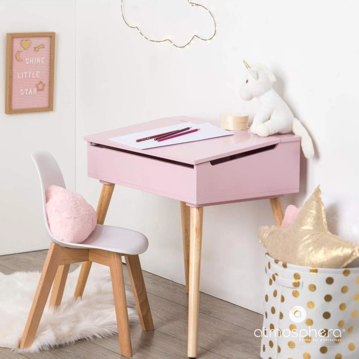 Atmosphera Créateur d'intérieur – Schulschreibtisch, Notenständer, Holz – Bild 3