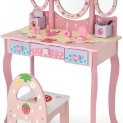 Costway Kinder Schminktisch Set Frisiertisch