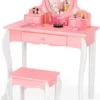 Costway Kinder Schminktisch mit Hocker