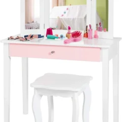 Costway Kinder 2 in 1 Schminktisch Set