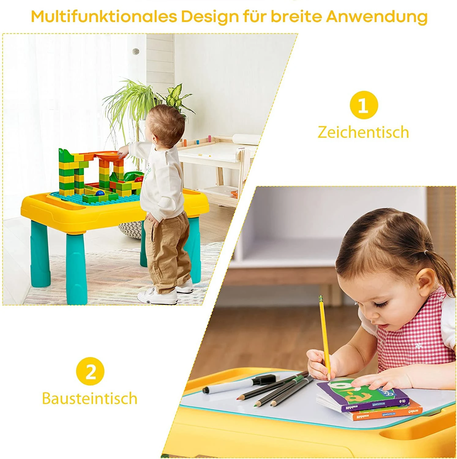 Costway 2 in 1 Kinder Spieltisch – Bild 4