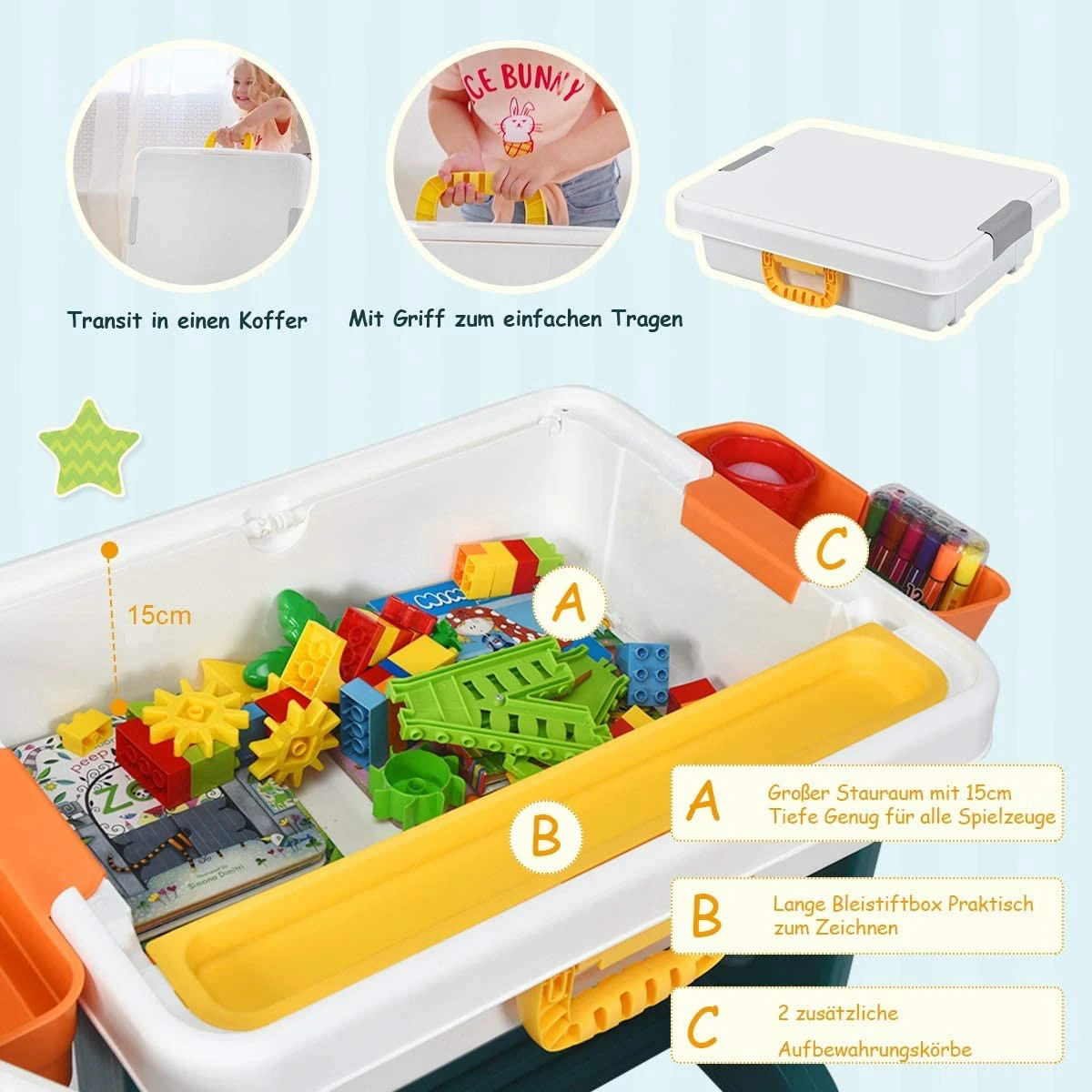 Costway 5 in 1 Kinder Aktivitätstisch – Bild 3