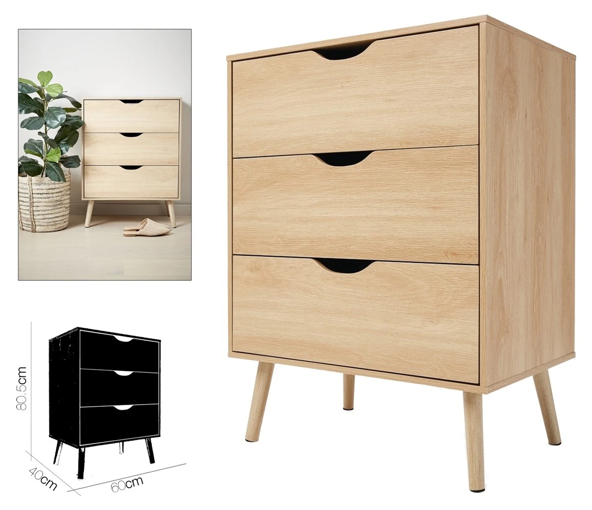 Urban living Flip Kommode Mit 3 Schubladen 60x40x80.5 – Bild 2