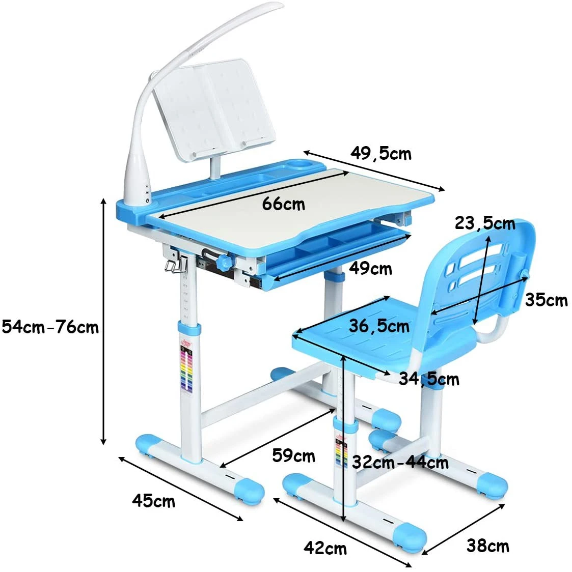 Costway Kinderschreibtisch Set – Bild 3