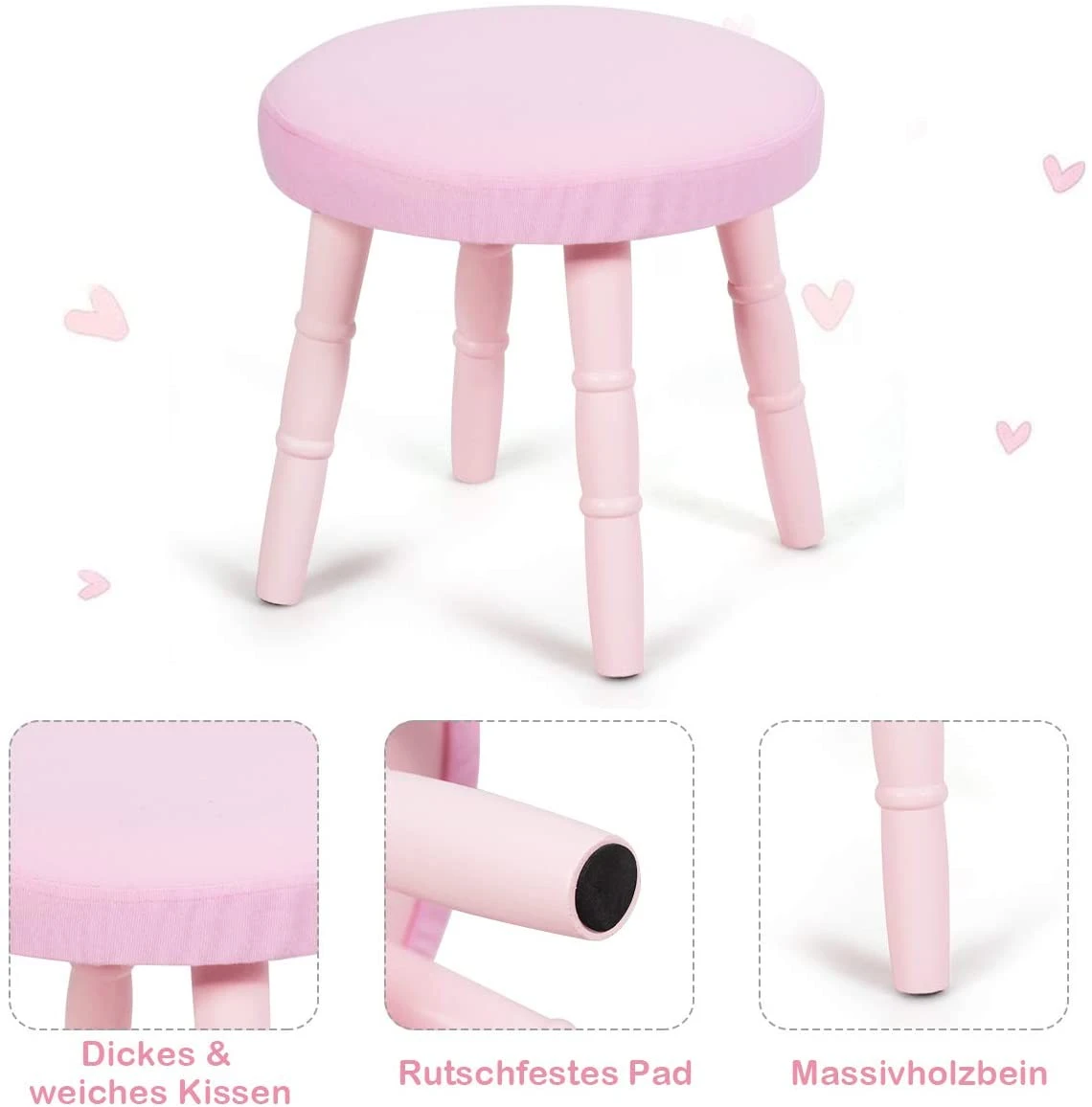 Costway Kinder Schminktisch mit Hocker – Bild 5