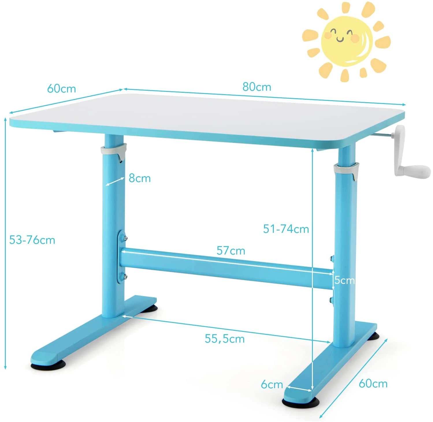 Costway Kinderschreibtisch Schülerschreibtisch – Bild 3