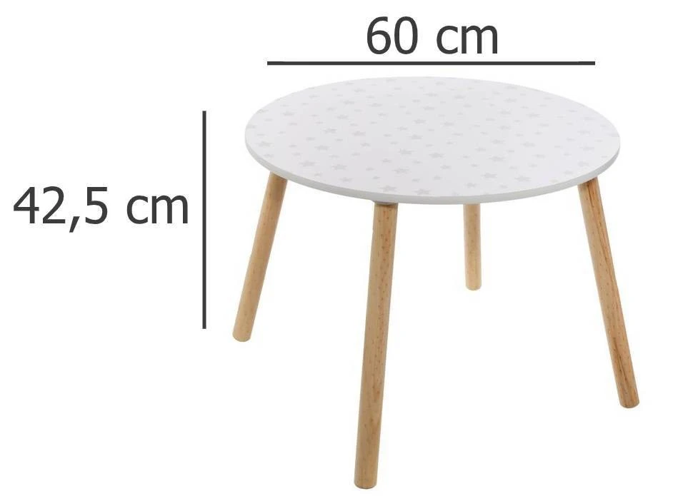 Atmosphera Créateur d'intérieur Kindertisch, weiß mit Sternen, Ø 60 cm – Bild 3