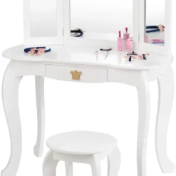 Costway Kinder Schminktisch mit Hocker