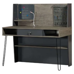 Lajivert Schreibtisch mit LED, USB, Notiztafel