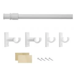 Lichtblick Cafehausstange Florida I - Metall - Weiß - 55 - 85 cm (ausziehbar)