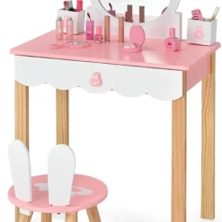 Costway Kinder Schminktisch mit Hocker