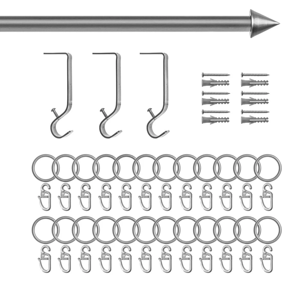 Lichtblick Gardinenstange Kegel II (1-läufig) - Metall - Silber – Bild 4