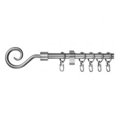 Lichtblick Gardinenstange Kringel II (1-läufig) - Metall - Silber