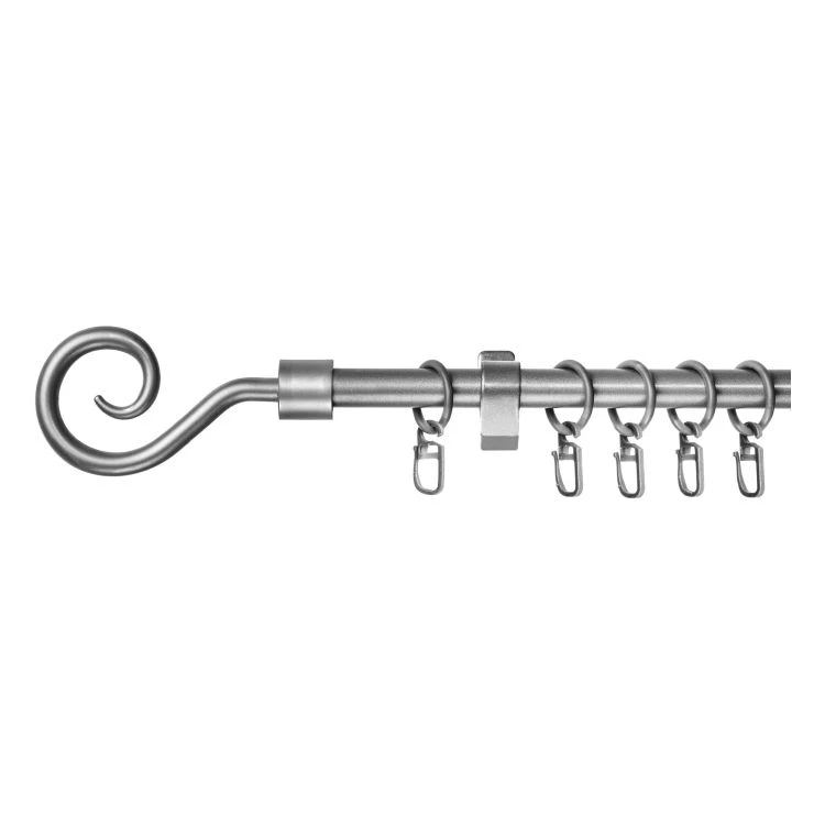 Lichtblick Gardinenstange Kringel II (1-läufig) - Metall - Silber