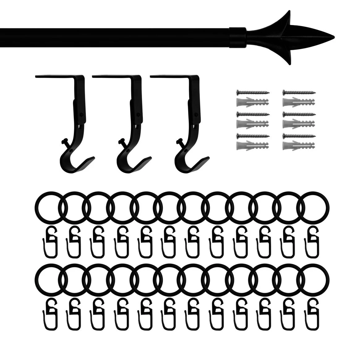 Lichtblick Gardinenstange Lilie I (1-läufig) - Metall - Schwarz – Bild 4