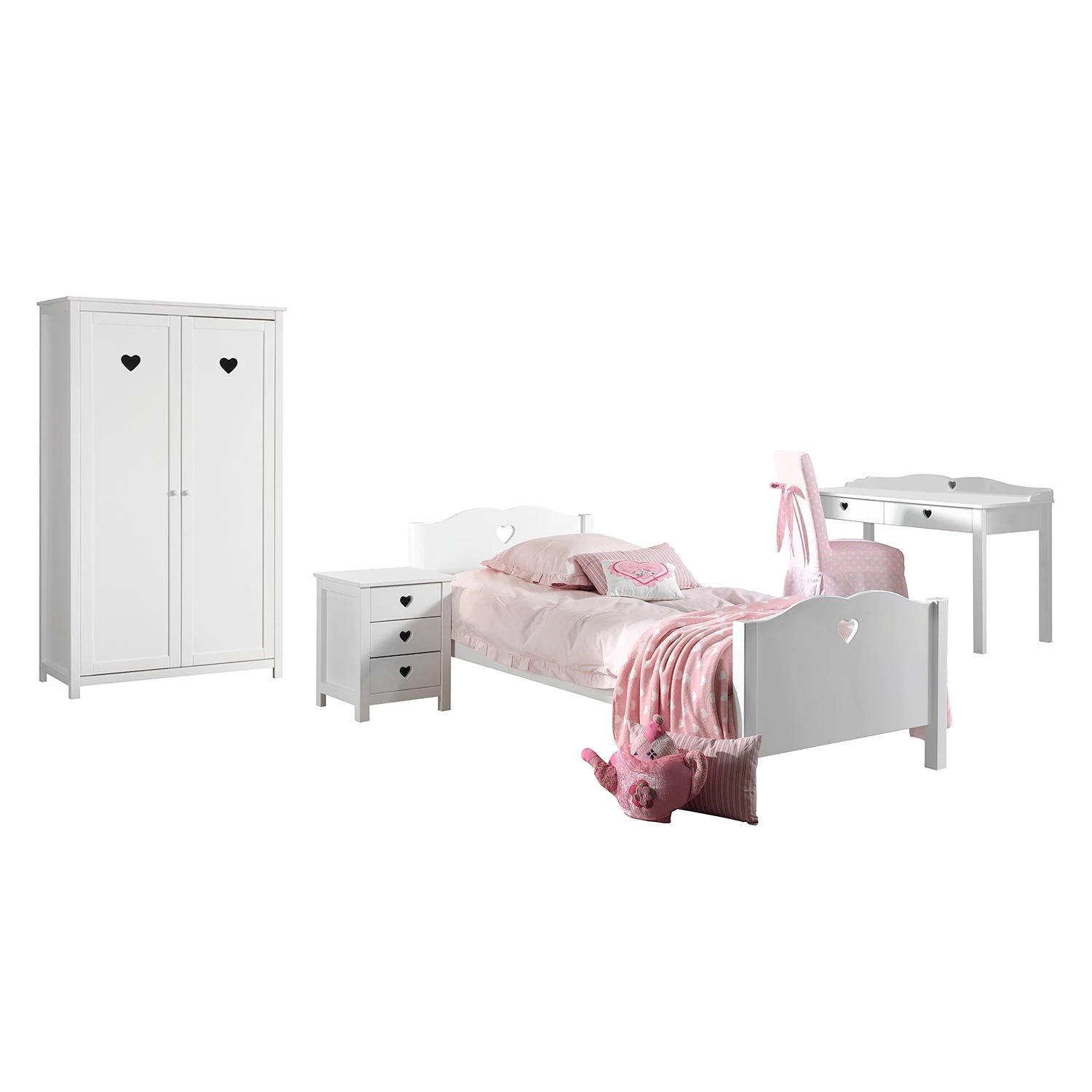 Vipack Jugendzimmerkombi Amori I (4-teilig) - Weiß