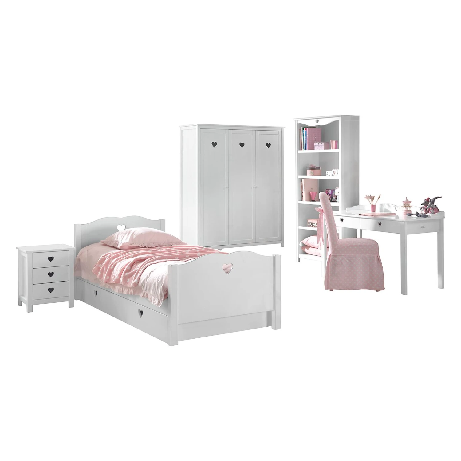 Vipack Jugendzimmerkombi Amori I (6-teilig) - Weiß