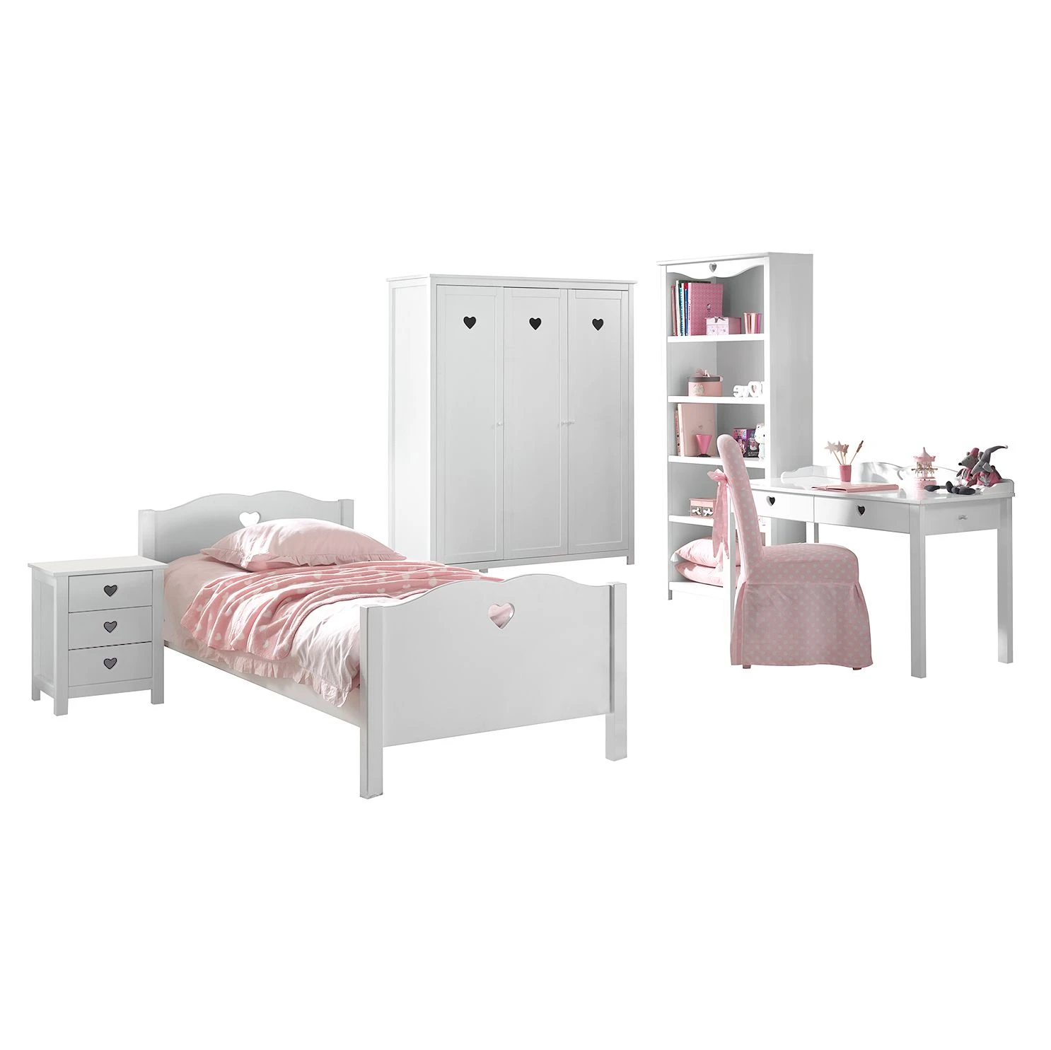 Vipack Jugendzimmerkombi Amori II (5-teilig) - Weiß